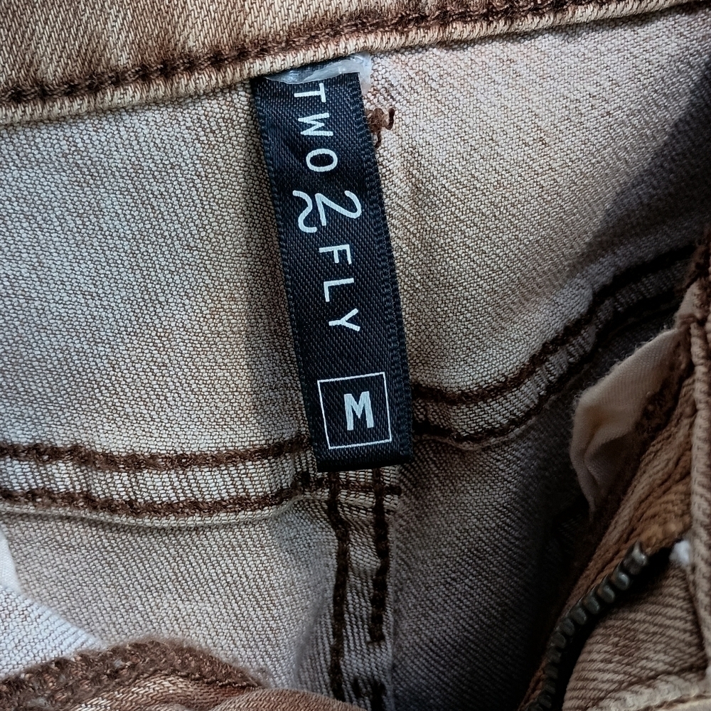 NWT Two Stay Fly Brown Straight-Leg Jeans_ Med - Picture 6 of 10